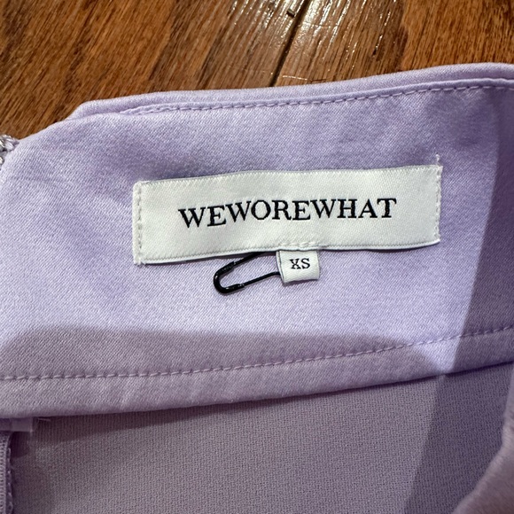 REVOLVE WeWoreWhat Mini Slip Skirt Satin Charmeuse Heather Purple NWT XS - Picture 3 of 3